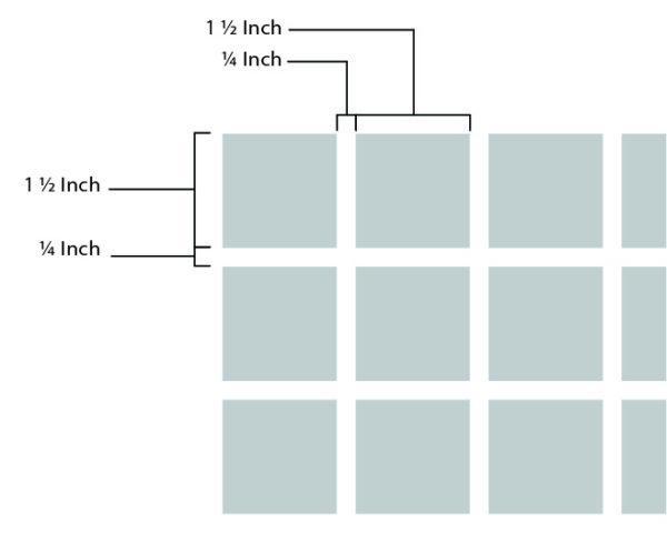 1.5in Squares Dimensions
