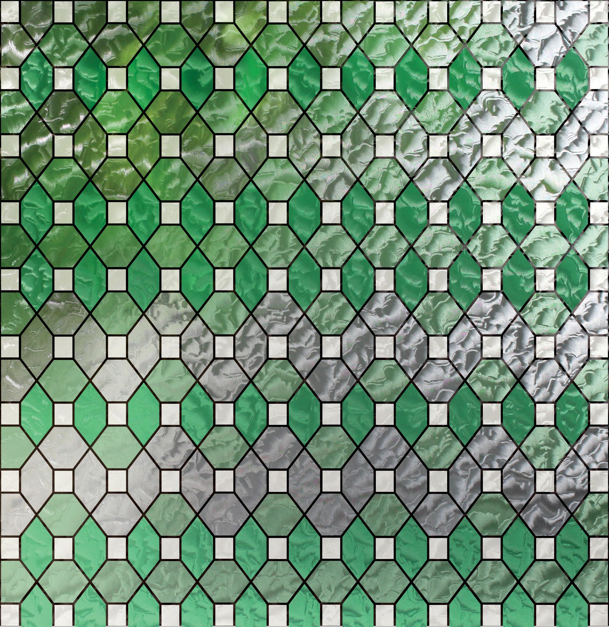 09036 Green Leaded Glass